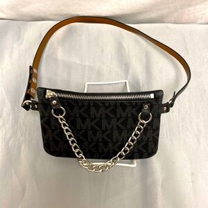 Michael Kors Black Monogram Belt Purse